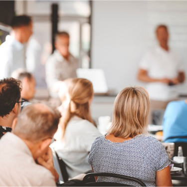 People watching a presentation