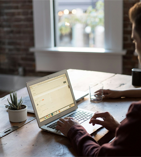 Person using a laptop
